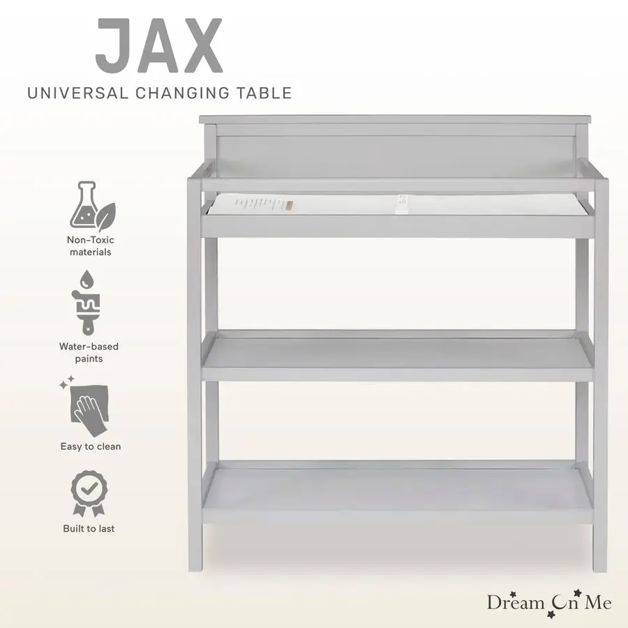 Jax Universal Changing Table, Pebble Grey 34x20x40 Inch Pack of 1
