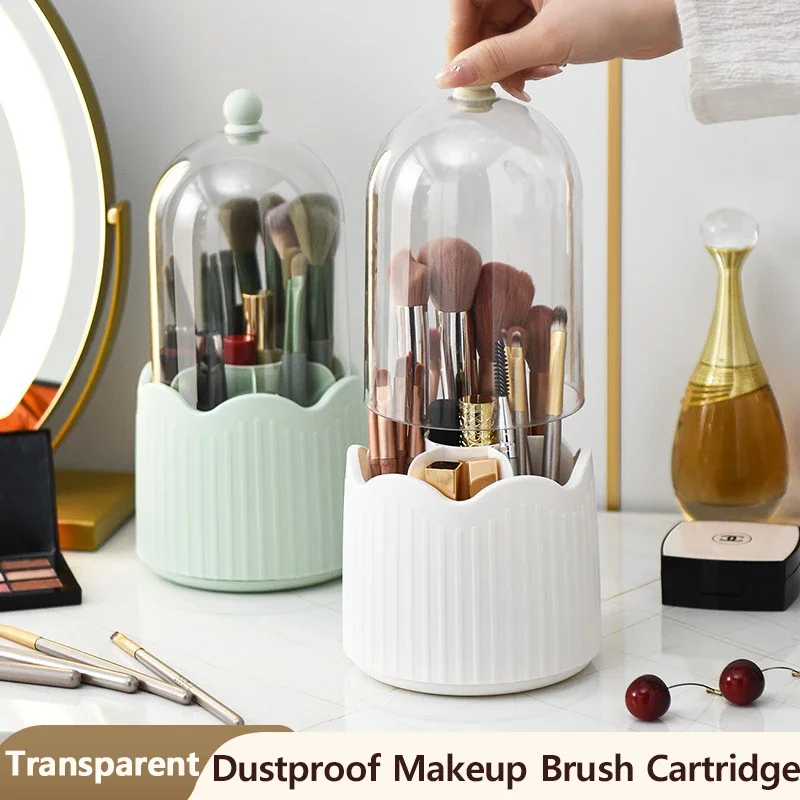 

Desktop Rotating Makeup Brush Organizer Home Vanity Office Storage Makeup Organizer