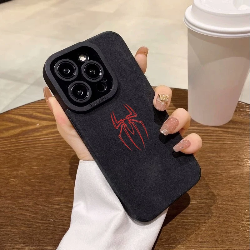 Minimalist Red Spider Phone Case For iPhone 16 17 18 Pro Max 15 14 Pro 13 12 11 16 Plus Air X XR XS 7 8 Plus SE 2022 Soft Cover