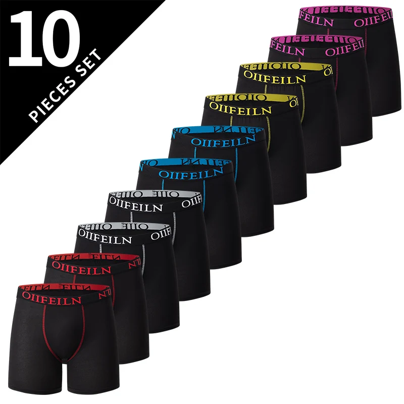 4/5/10 Pcs Fashionable Men's Long Underwear Casual Boyshort Youth Sports Shorts Comfortable Breathable Stretch Shorts Underwear - Image 2