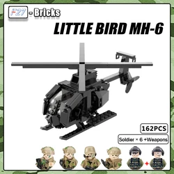 Modern Military Series Little Bird MH-6 Helicopter With Figures MOC Building Block Puzzle Bricks Toys Kit Children Gift