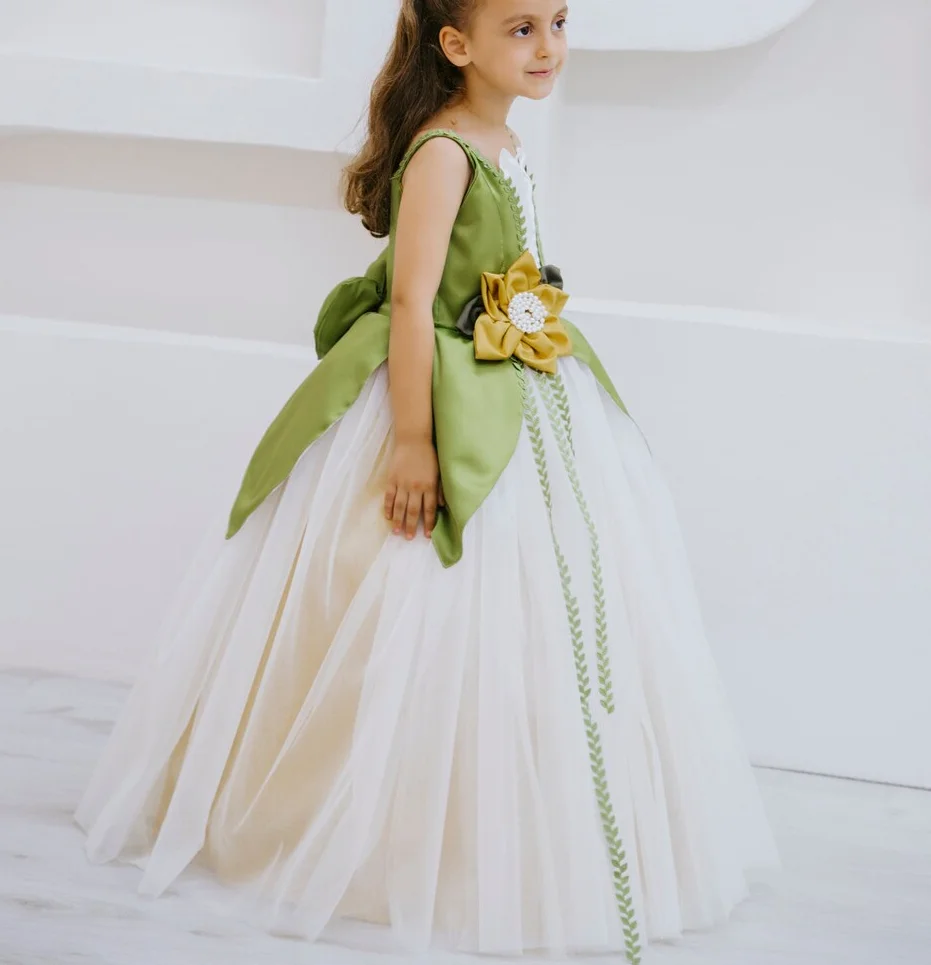 Robe de demoiselle d'honneur avec nœud en perles pour enfants, robe de Rhde princesse pour enfants, robes de Noël, mariage et fête d'anniversaire, nouveau