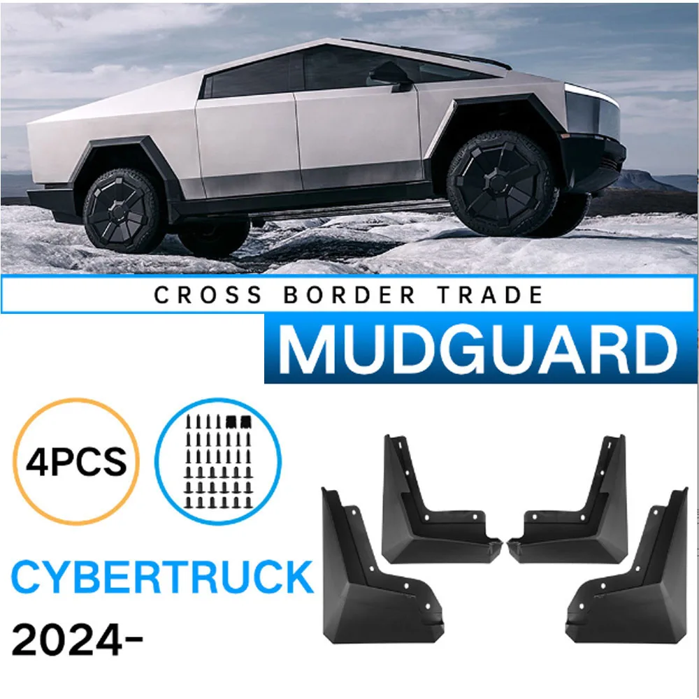 

Car Mudguards For Tesla Cybertruck 2024 ABS Mud Guards Fender Flare Mudflaps Exterior Parts Auto Accessories