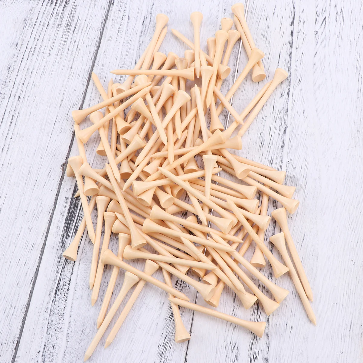 

100Pcs Wooden Tees Solid Wood Unbreakable Ergonomic Pitch Fork Sports Golf Training Accessories for Golfers Wooden Tees