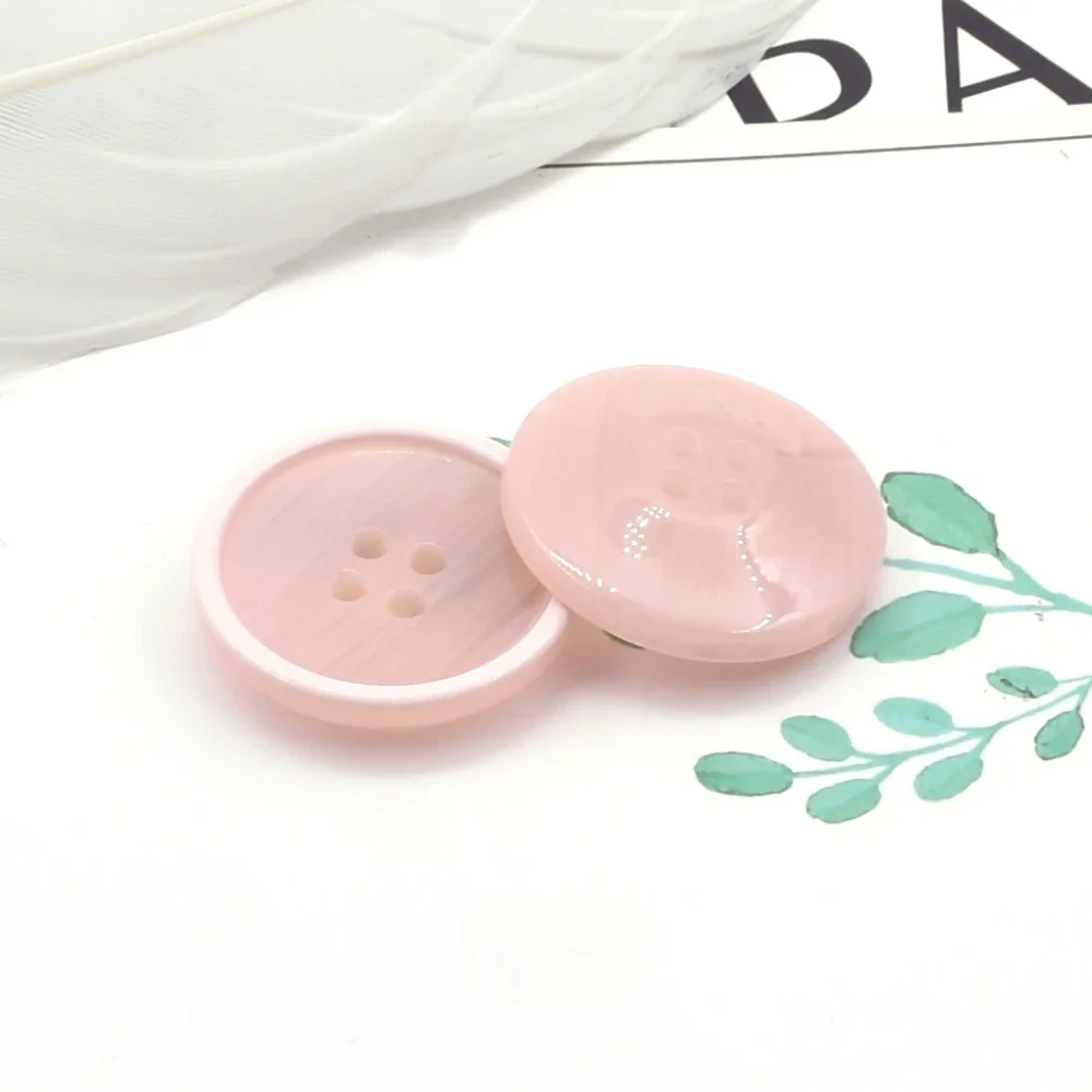 10pcs/bag Beautiful 4-hole Buttons 15/20mm Round Concave Resin Buttons Skirt Blouse Sewing Accessories