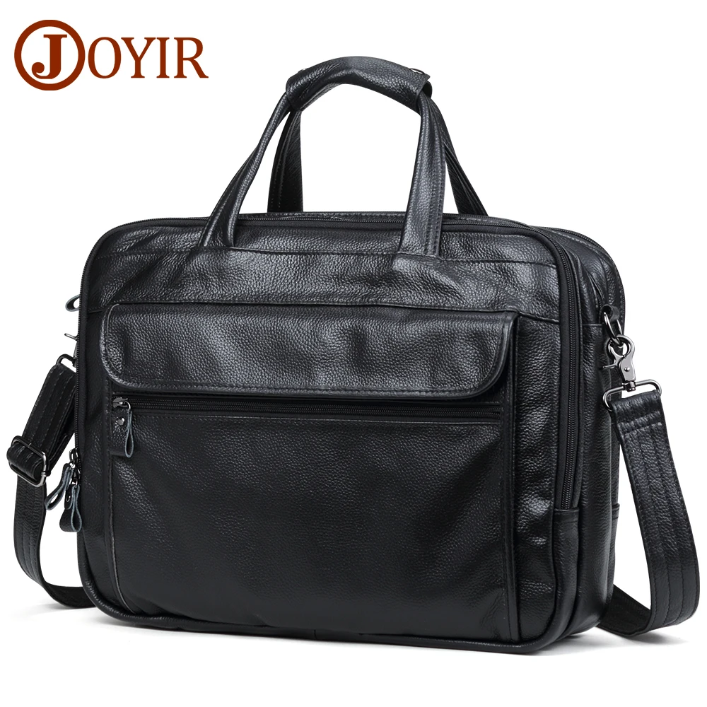 Men Briefcases Genuine Leather Handbag 15.6\