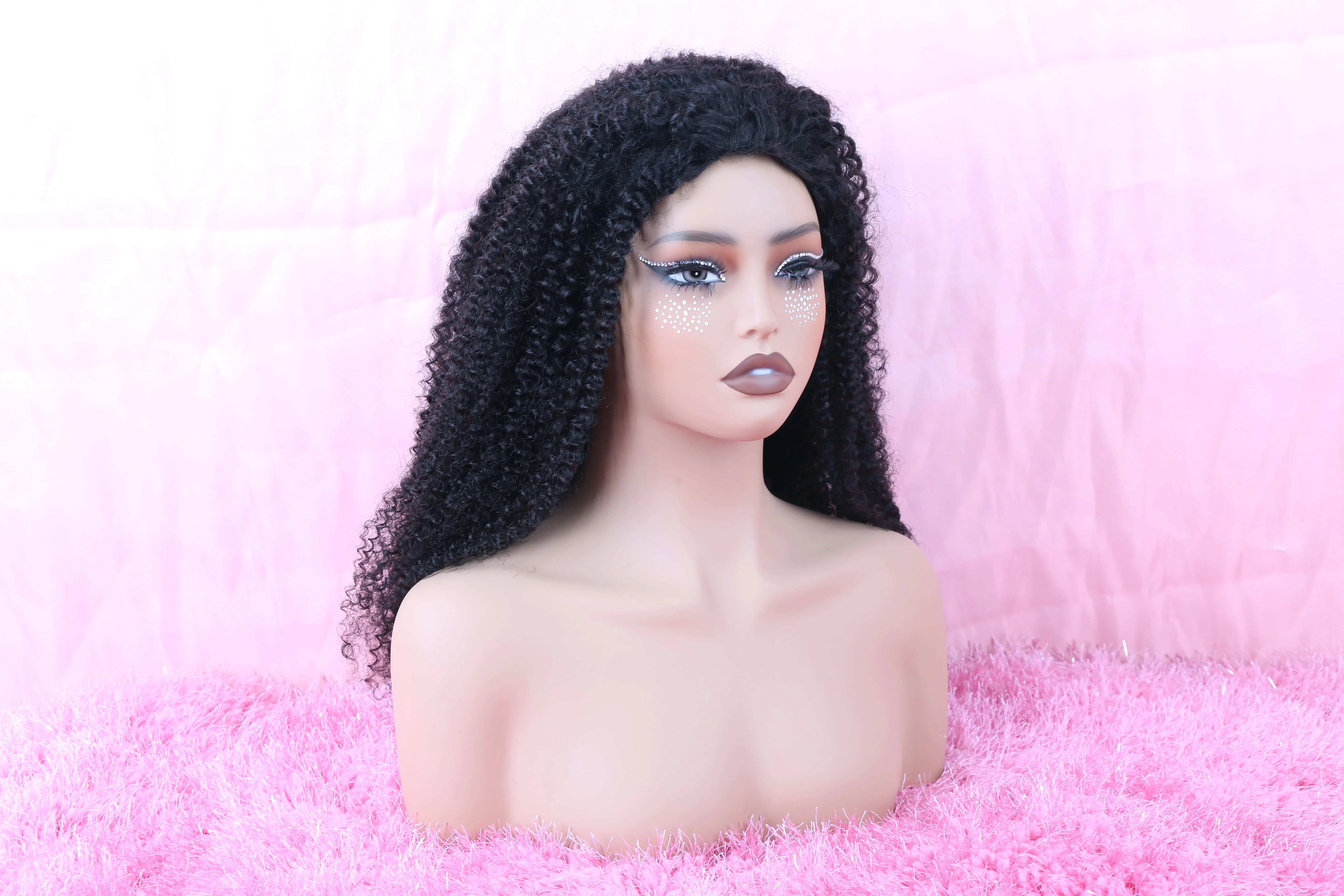 1B Afro Kinky Curly Echthaar Glueless Perücken 200 250 Dichte Vietnamesisches Echthaar Flip-Over Halbperücke mit Kordelzug – Detail 14