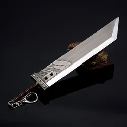 22cm Buster Weapon Keychain Cloud Strife Game Peripherals Metal Samurai Sword Weapon Model Decoration Ornament Crafts Gifts Toys