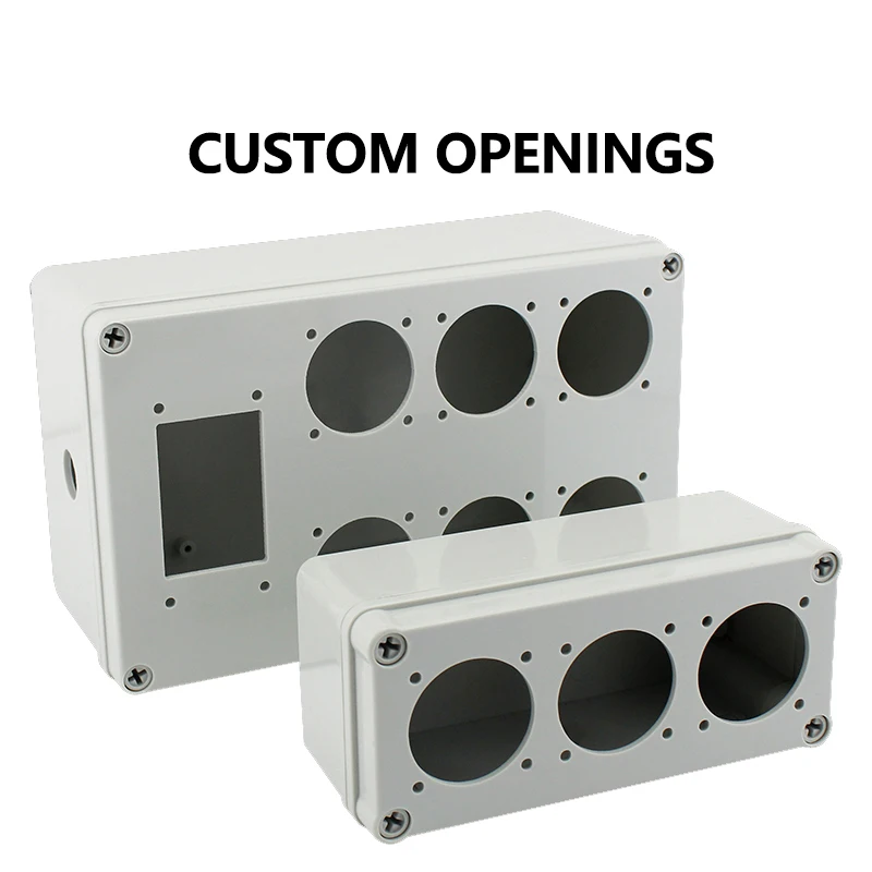 Black ABS Plastic IP67 Waterproof Box Outdoor Splash Proof Terminal Box Outdoor Monitoring Power Button Junction Boxes DIY