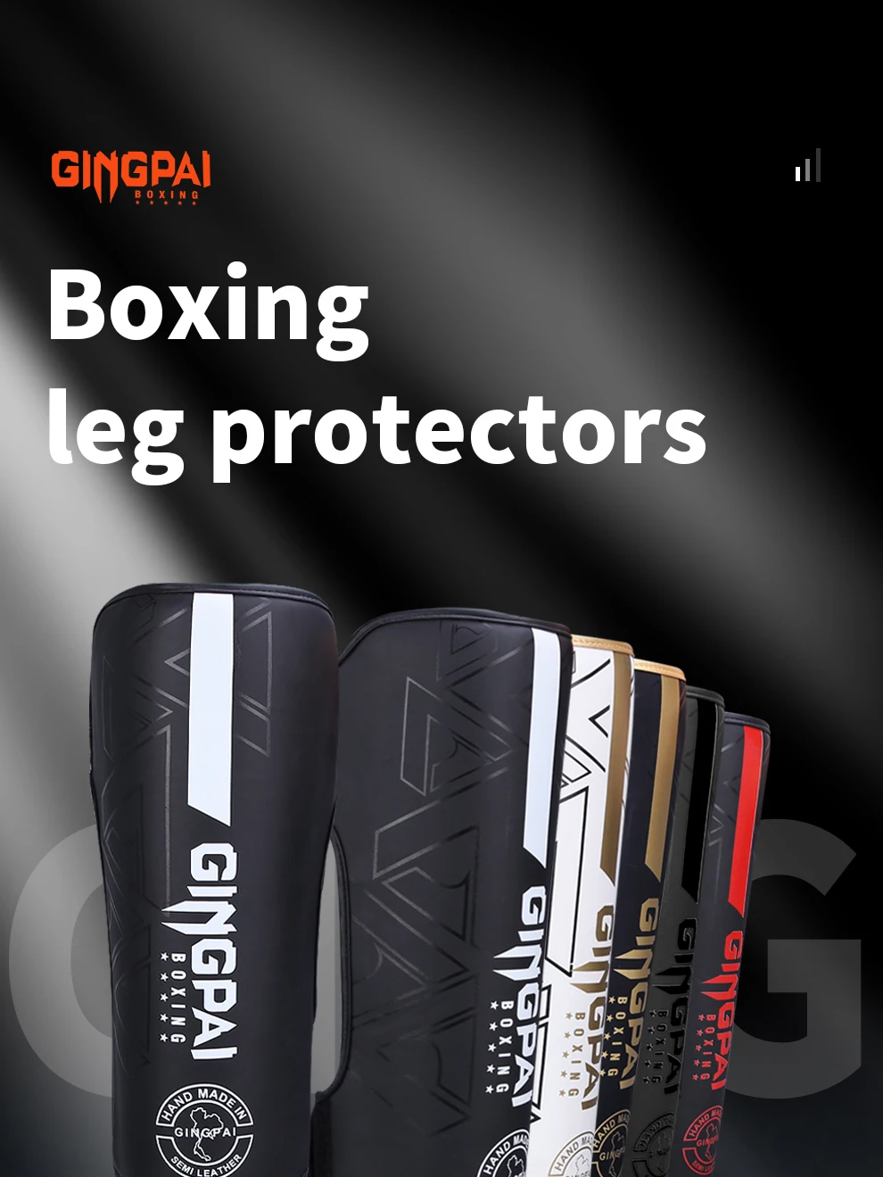 GINGPAI 1 Paar Boxen-Schienbeinschoner MMA Knöchelstütze Männer Frauen Kickboxen Ausrüstung Karate Protektoren Sanda Muay Thai Leggings – Detail 2