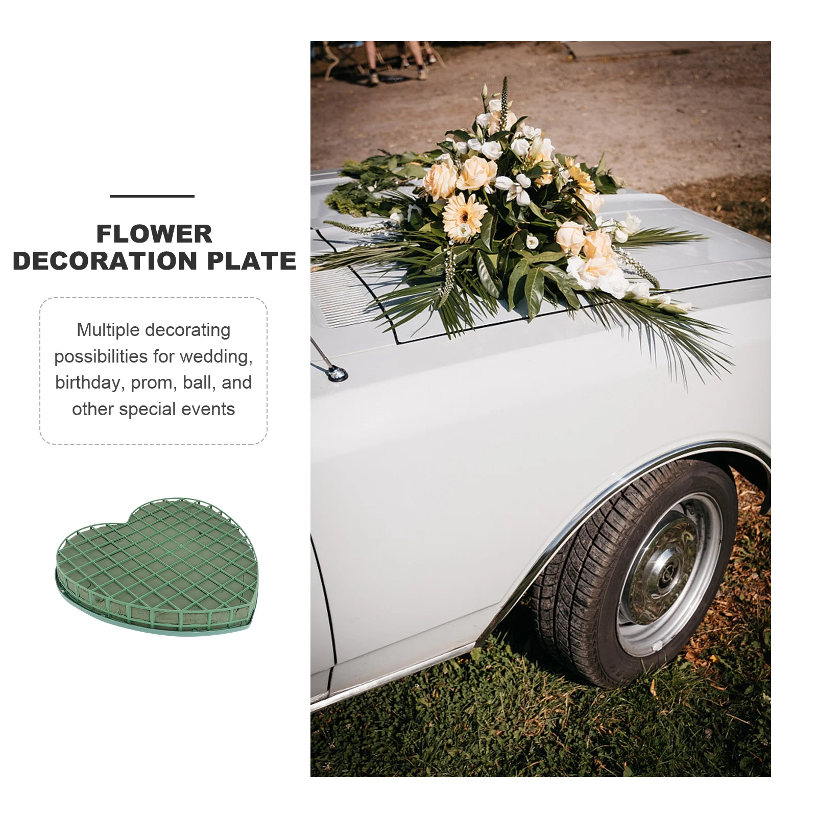 

1Pcs Wedding Car Flower Mud Large Green DIY Foam Block Suction Cup Easy Use Leak Proof Floral Decor for Wedding Birthday Prom