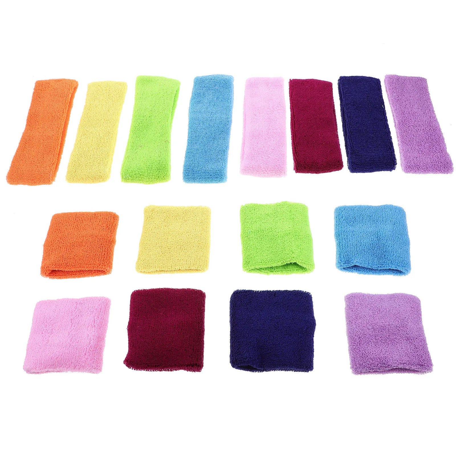 

1 set Headband Wristband Set Sweatbands for Men Quick Dry Elastic Fitness Accessories Blue Pink Purple Green Yellow Orange