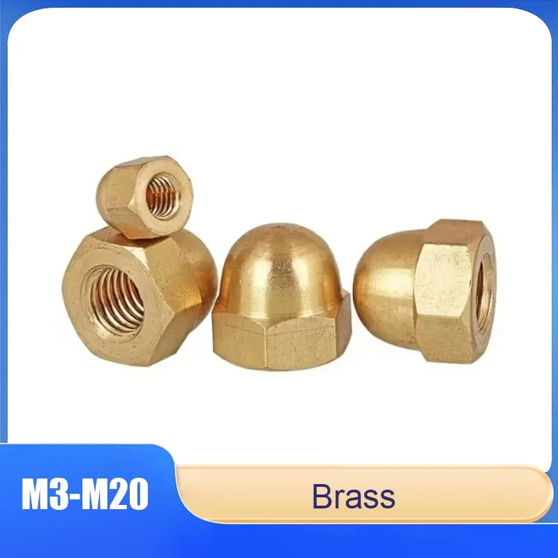 

1-20Pcs Brass Acorn Nut Cap Hex Nuts M3 M4 M5 M6 M8 M10 M12 M14 M16 M18 M20 Decorative Dome Head Cover Acorn Nut
