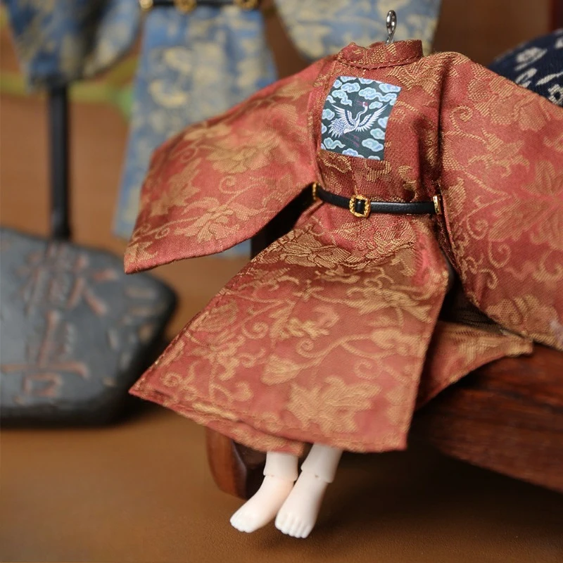 Toys Ancient Style Restored Ancient Official Robe for About 15cm Male BJD Action Figures Doll Body Scene Decoration