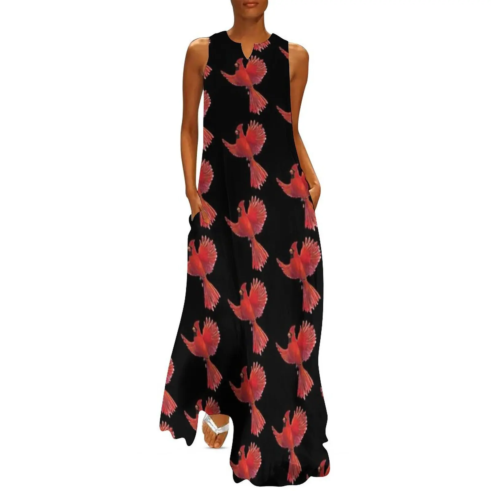 

Cardinal Bird Long Dress Woman dresses womans clothing Summer dresses for women elegant dresses for women