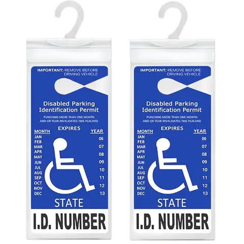 LotFancy Handicap Placard Holder- 10.6" x 5", Ultra Transparent Disabled Parking Permit Sign Protector Hanger Sleeve - Pack of 2