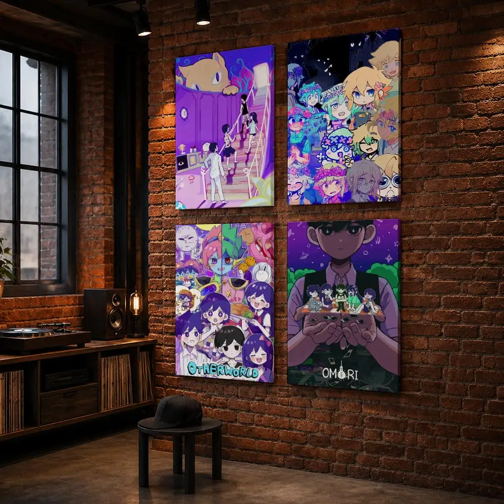 O-Omori Anime Cute Framed Wall Painting Wood Framed Wall Art Print For Bedroom Living Room Hallway Office Home Decor