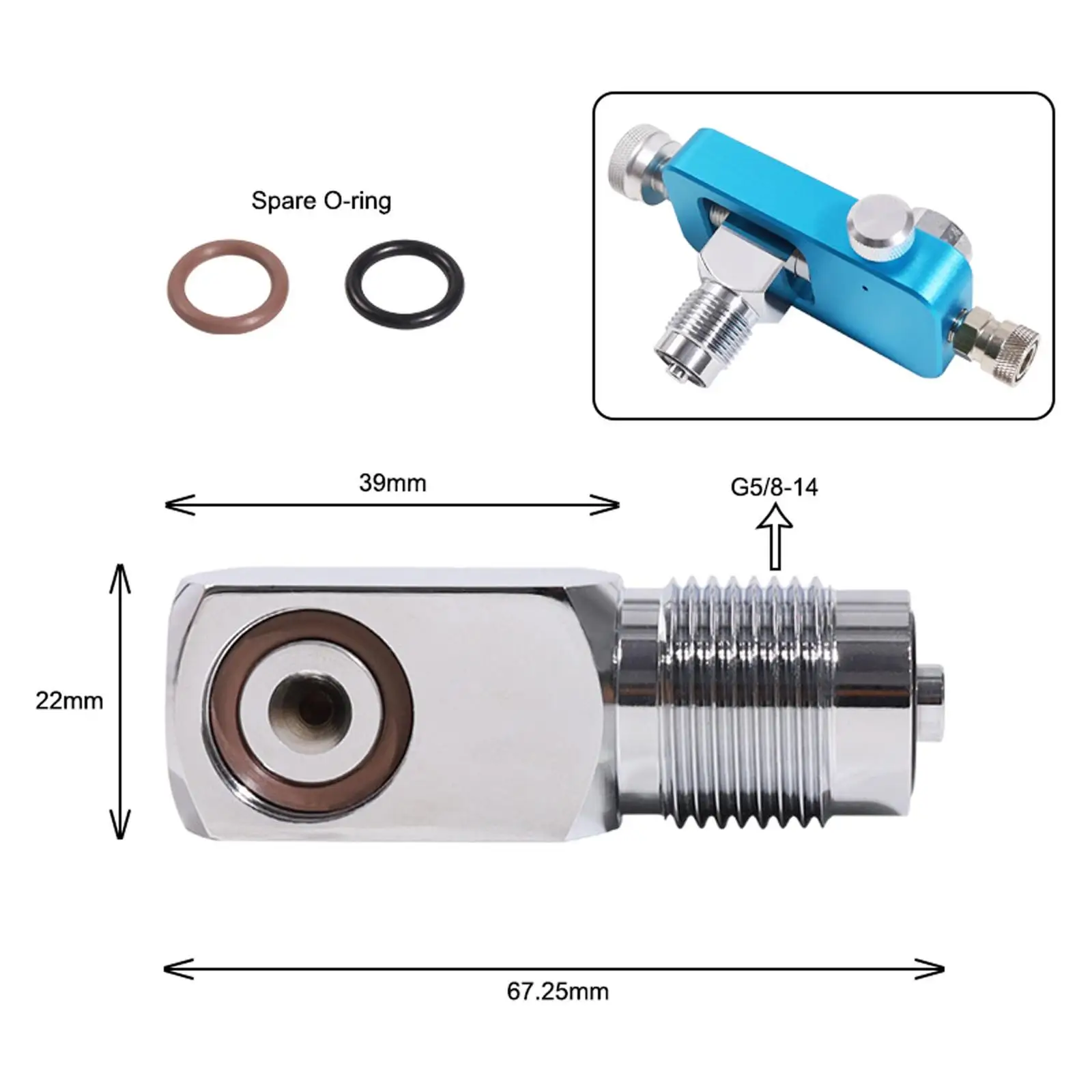 Scuba Din Filler Adapter Regulator Converter G5/8-14 Outdoor Scuba Diving Cylinder Adapter for Water Sport Dive Parts Tech Tools view 5