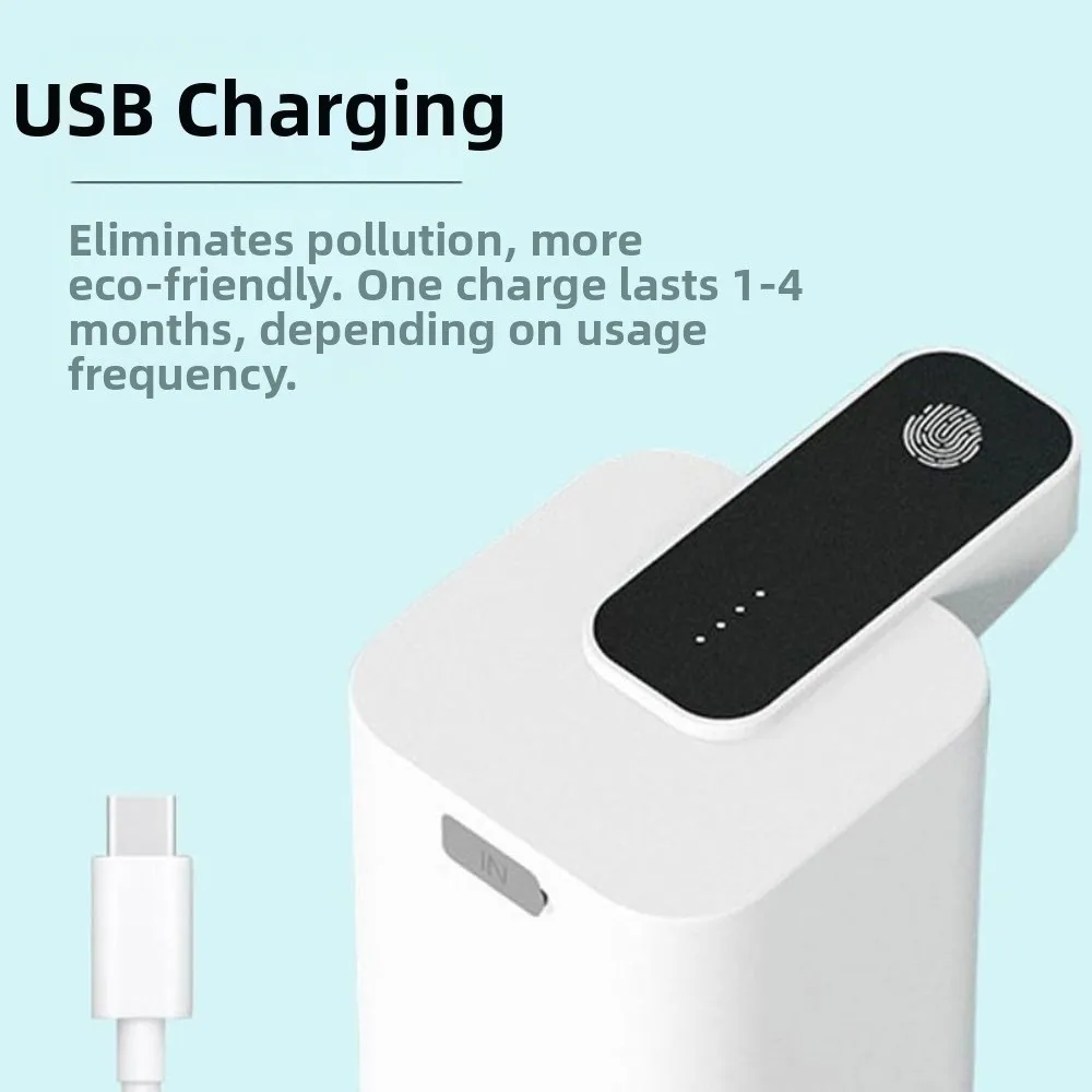 

USB перезаряжаемый автоматический дозатор мыла, спиртовая жидкость, 400 мл, бесконтактный дозатор мыла, умное управление, инфракрасный датчик