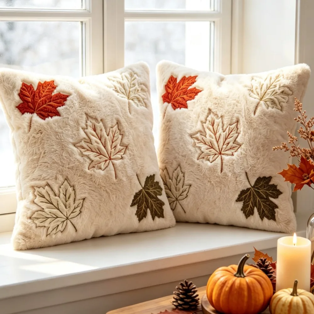 1/2pcs 45x45cm 30x50cm Fall Pumpkin Decorative Pillow Covers Soft Plush Faux Fur Throw Cushion Case for Autumn Thanksgiving Gift