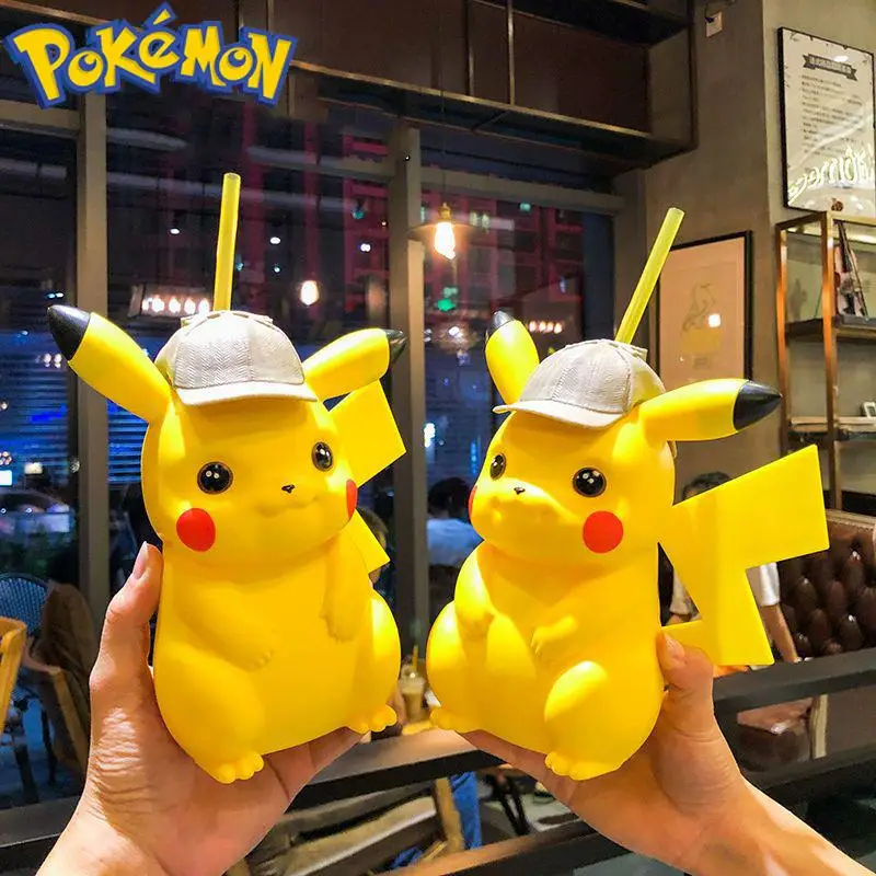 

Pokemon Detective Pikachu Anime Straw Cup Children Water Cup Milk Cup Men Women Office Water Cup Coffee Cup Outdoor Portable Cup