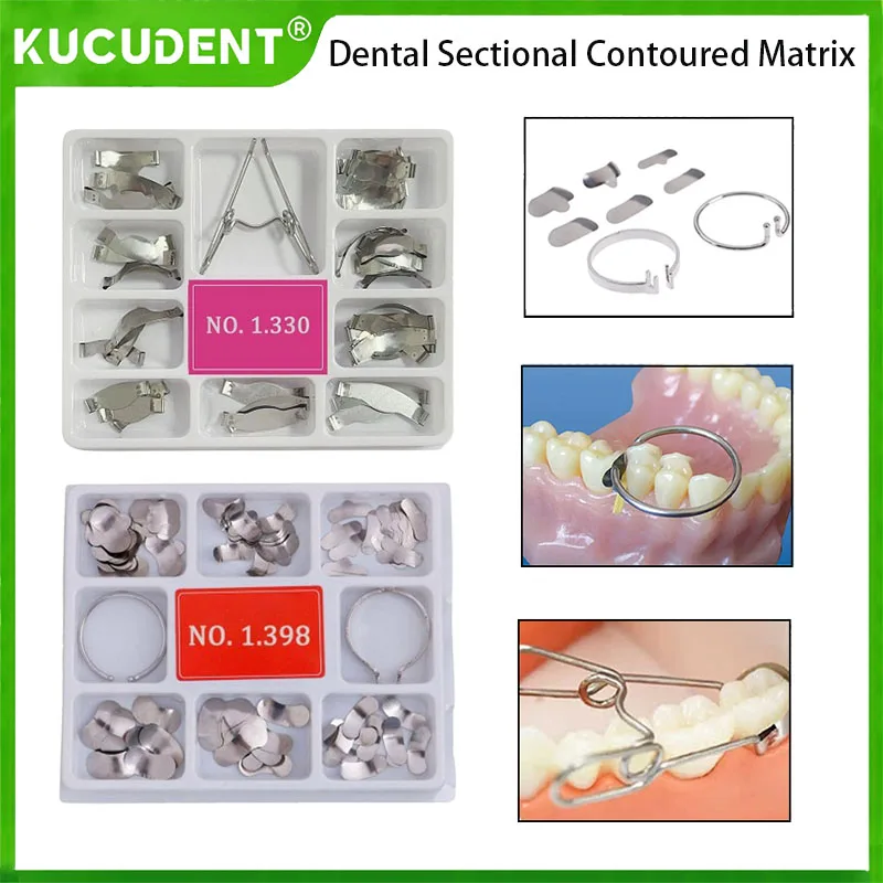 

Dental Sectional Contoured Metal Matrices Matrix Band System No.1.330 No.1.398 Resin Clamping Separating Ring Dentistry Tools