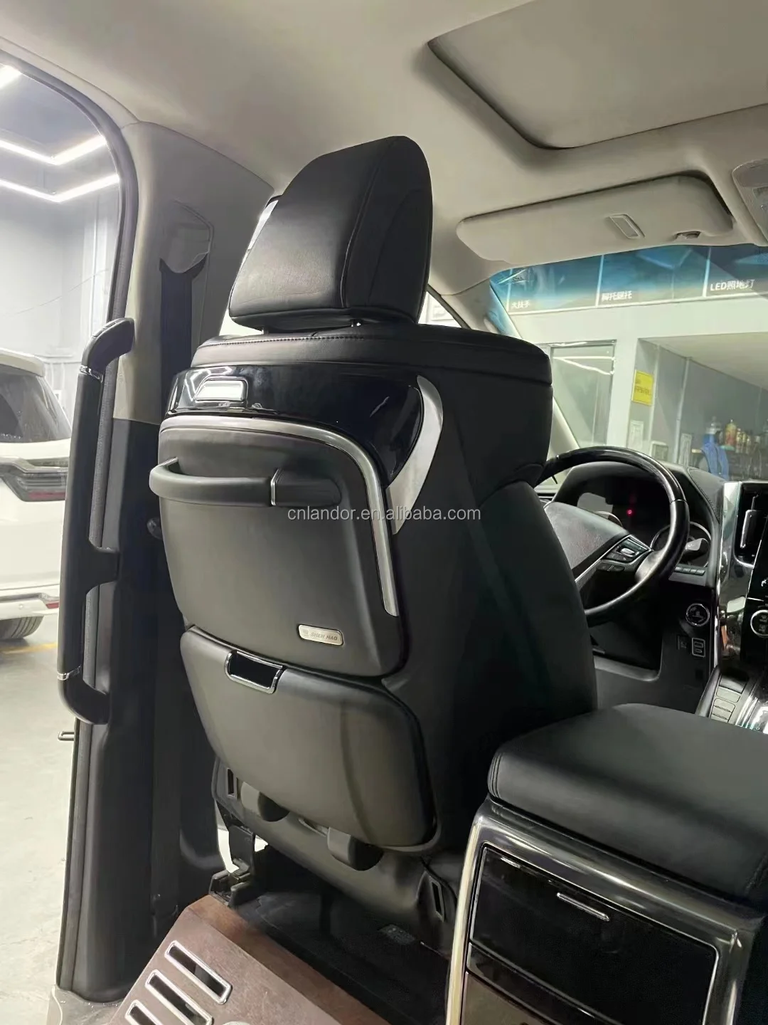 Backboard Folding Table  Strap Radio Foot Rest Atmosphere Light Time Display Small Table  for Alphard Vellfire  30  2015 2016