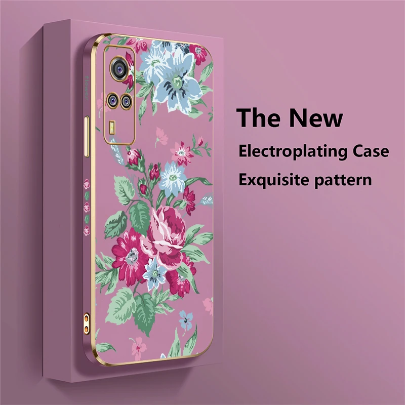 تصفيح جراب هاتف ل Vivo Y15 Y15A Y15S Y9S Y5S Y3 Y03T Y02S Y02 Y01 Y12 Y12i Y11S Y11 سيليكون لينة بولي يوريثان زهرة طباعة غطاء