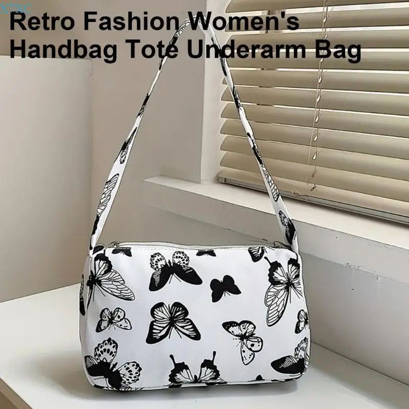 

X7XC Chain Armpit Bag Purse Women Aesthetic Butterfly PU Leather Small Shoulder Bag