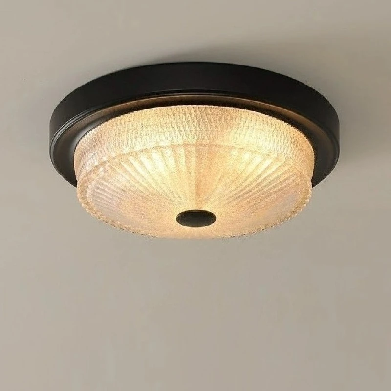 

American Black/brown Wrought Iron LED Ceiling Light White Frosted Glass Lampshade Living Room Bedroom Kitchen Hotel Hanging Lamp