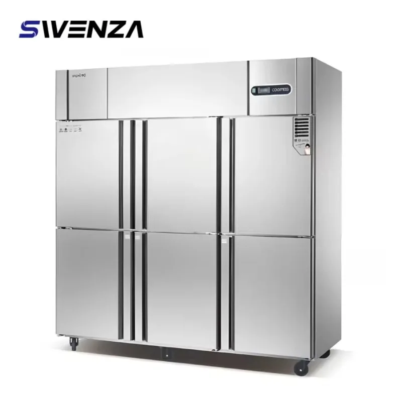 Commercial Upright 6 Door Freezer Refrigerator Combo For Hotel Kitchen Use
