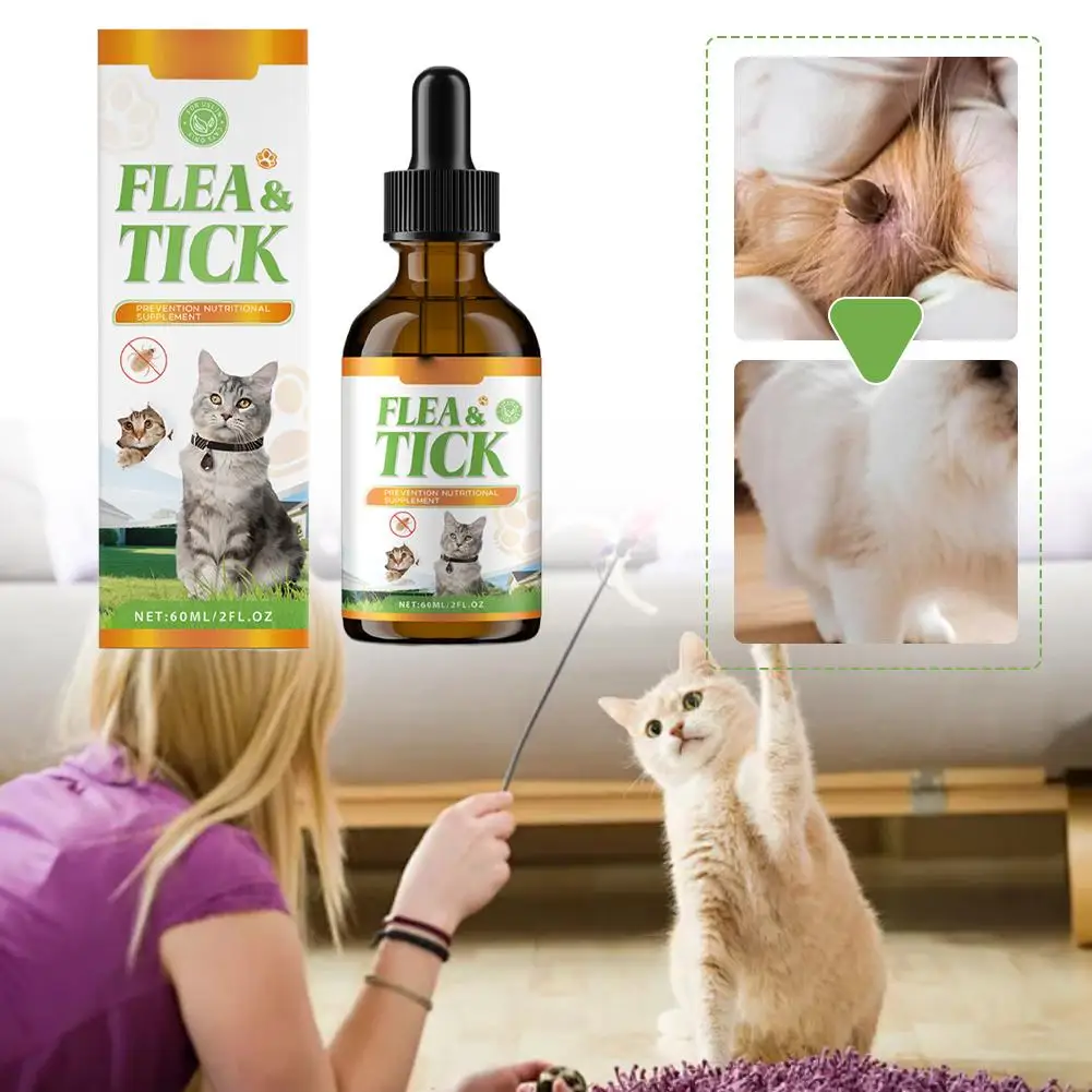 Natural Dogs Cats Dewormer Drops Gentle Pet Skin Care Herbal Intestinal Parasite Repel Protect Dewormer Liquid Supplement