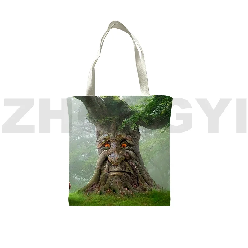 Hot Sale 3D Wise Mystical Tree Foldable Shopping Bag Kawaii Teens Girls Cartoon Shoulder Bags Anime Tote Bag Laptop Shoulder Bag