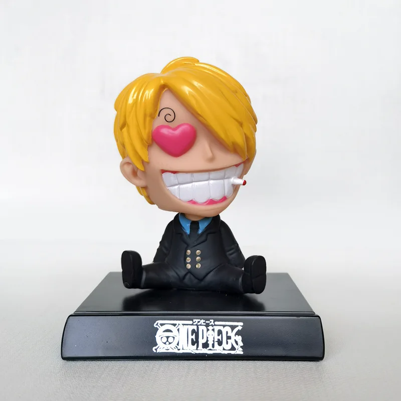 Jouets Bobblehead One Piece, Luffy, Zoro, Sanji, version Q Décoration de voiture Chopper faite à la main, modèle à collectionner, ornement beurre, cadeaux pour enfants