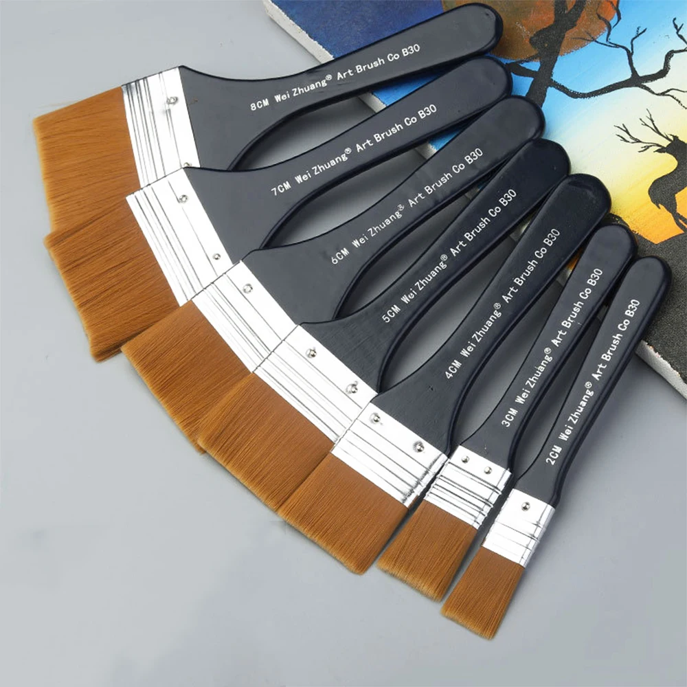 Watercolor Oil Art Paint Brush 7 Styles Memory Nylon Hair Painting Brushes Set Wood Handles Acrylic Paints Drawing Brush Tools