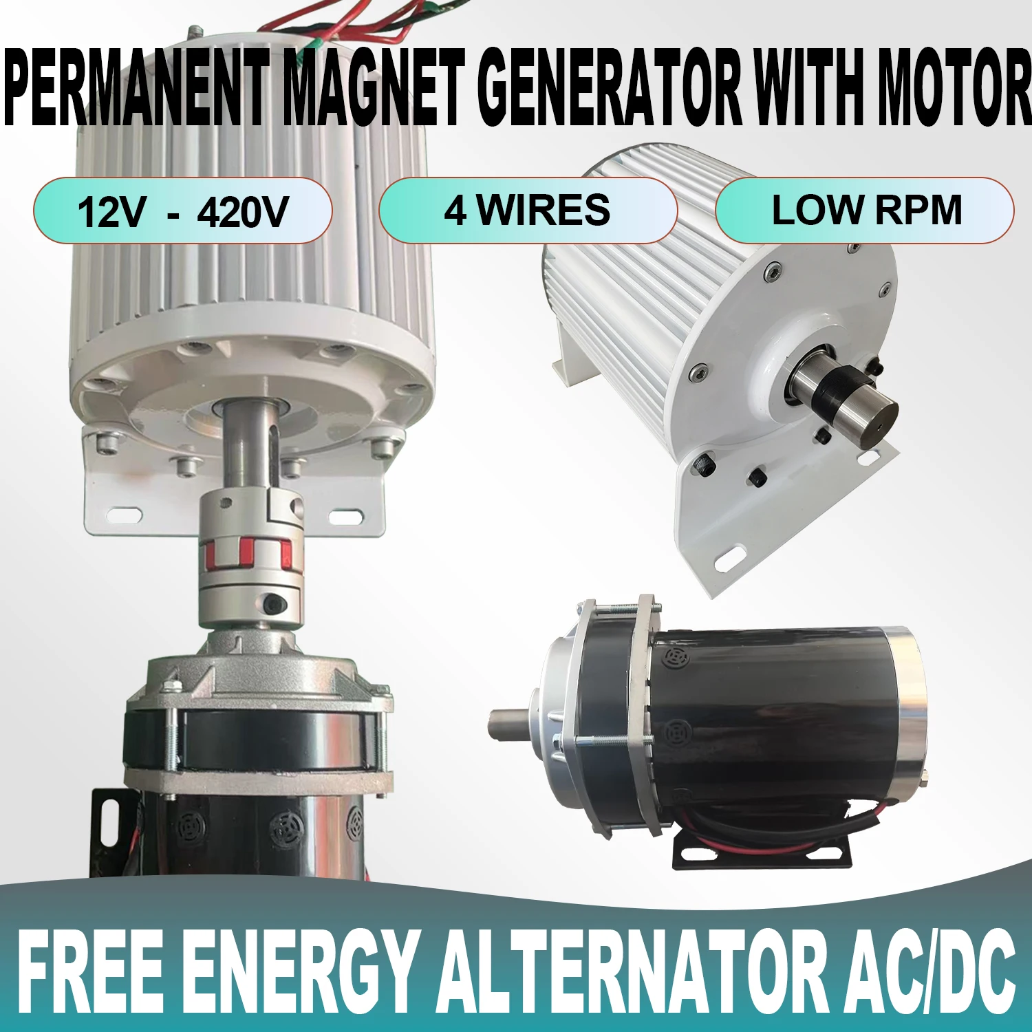 Home Appliance Permanent Magnet Generator 20KW 30KW 10KW 50000W 420V Gearless For Low Speed Household Use with Reducer Motor