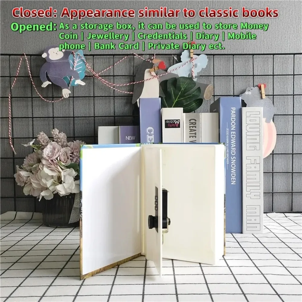 Student Gift Dictionary Mini Safe Box Book Hidden Password Lock,Coin Bank Card Jewellery Private Diary ABS Storage Box Locker #S