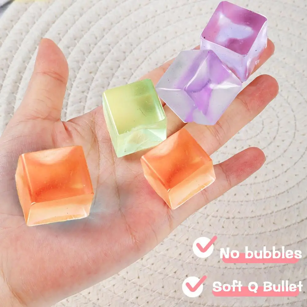 Mochi Ice Block Stress Ball Toy Mini Toys Kawaii trasparente Cube Ice Block Stress Ball Fidget Toy For Kids Squeeze Toy Q4H3