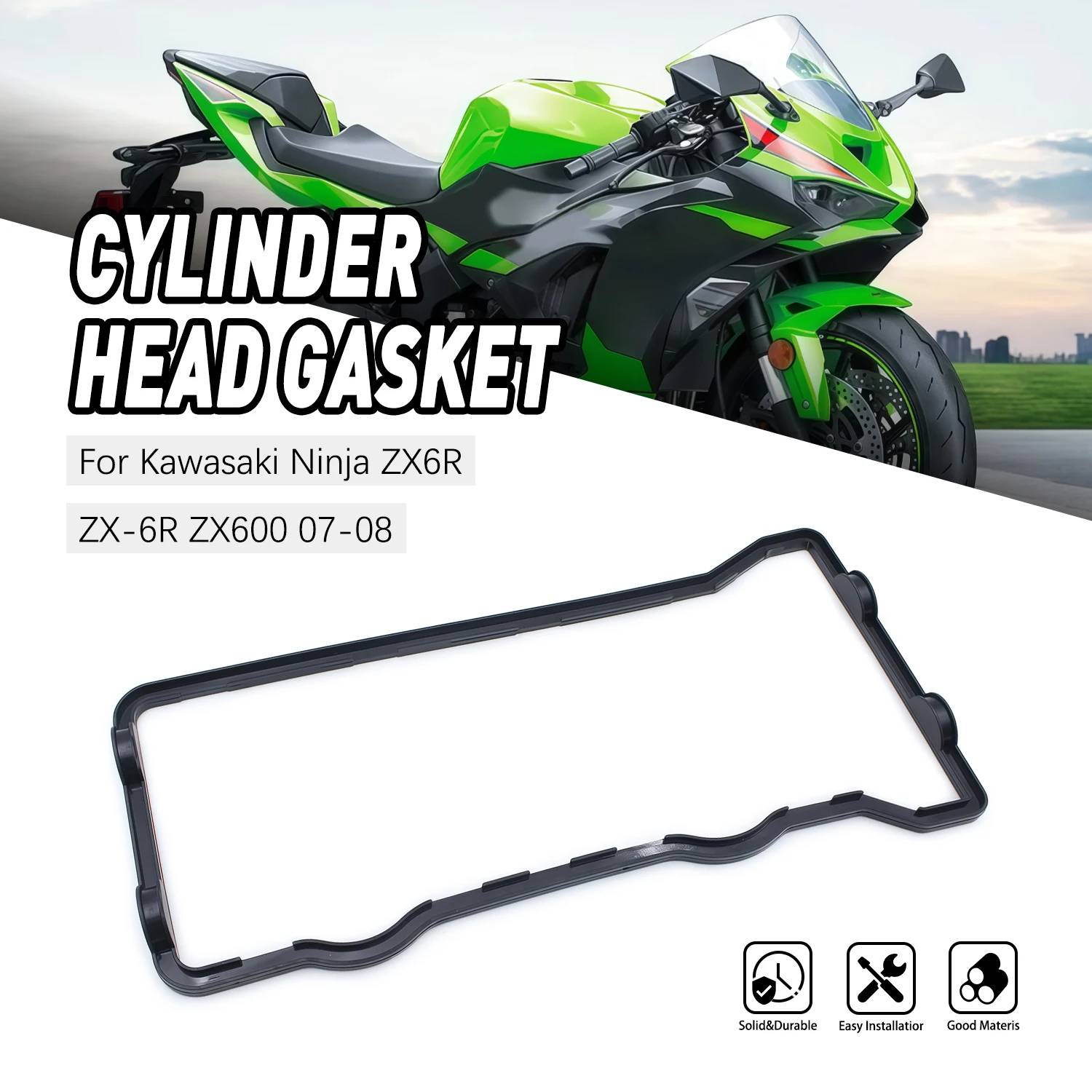 

For Kawasaki Ninja ZX6R ZX-6R ZX600 2007-2008 11061-0378 Motorcycle Accessories Seal Cylinder Head Gasket Shim