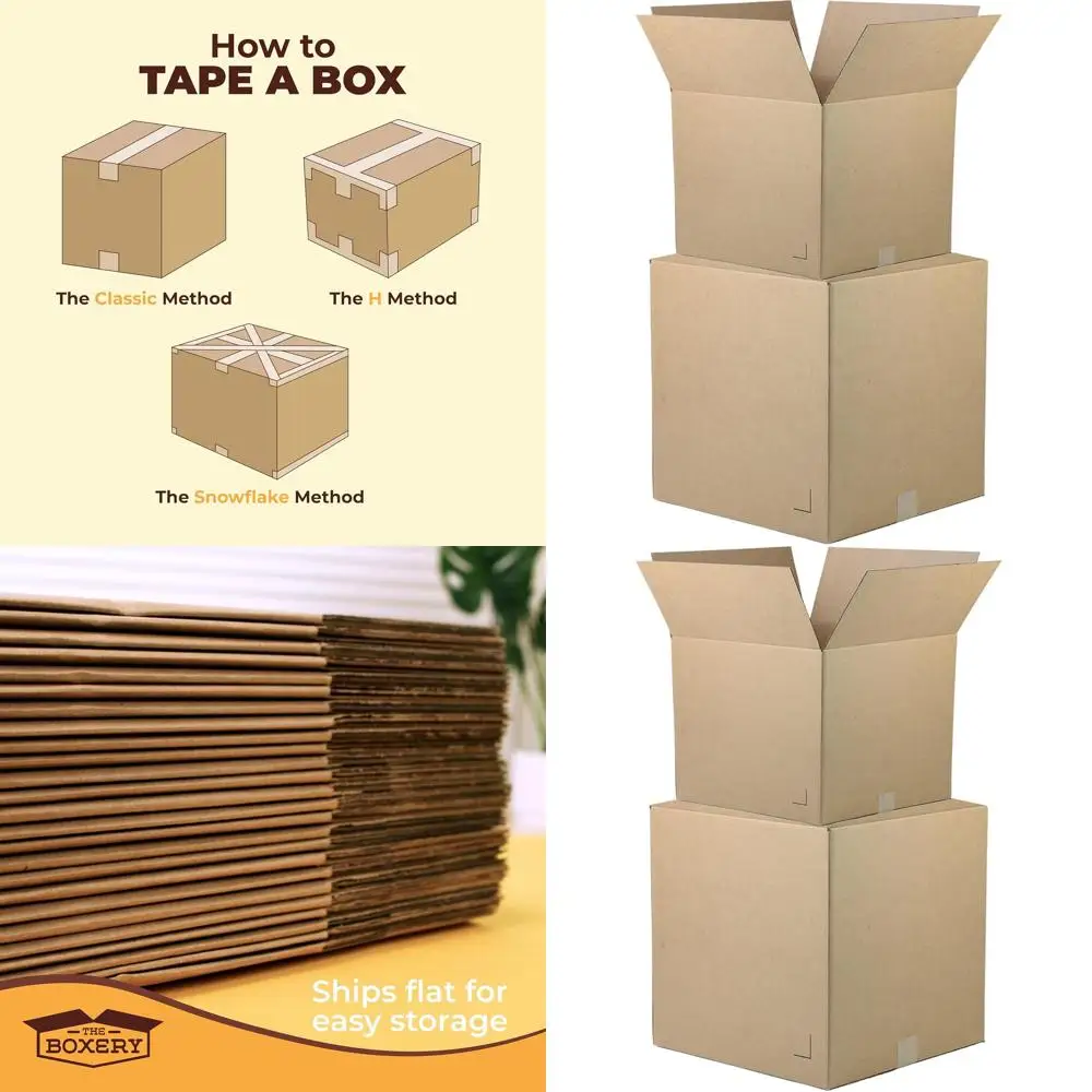 

Brown Corrugated Cardboard Shipping Boxes - 18x14x14, 25-Pack for Mailing, Packing, Moving, Storage - Durable, Eco-Friendly, Rec