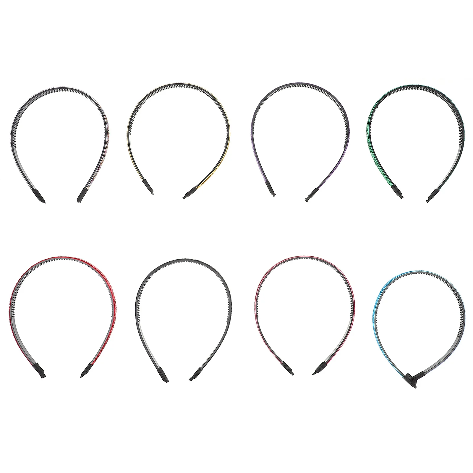 

8Pcs Headbands Glitter Hairbands Bright Colors Anti-Slip Hair Accessory for Teens Women Party Ceremonies