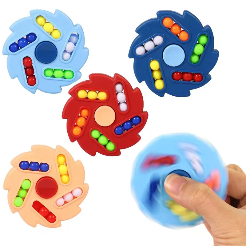 Magic Rotating Bean Puzzle Cube Fingertip Spinner Anti-ansia Sollievo dallo stress Agitarsi Giocattoli per bambini Bomboniere Premi in classe
