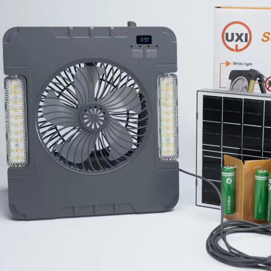 

Solar Charging Fan Light Portable Mini Desktop Car Camping Silent Fan Lamp Outdoor