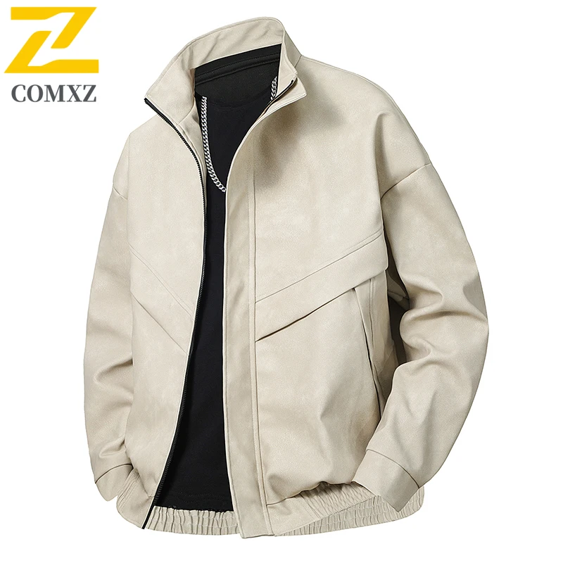 سترة رجالية عادية 2025 جديد بسيط عصري متعدد الاستخدامات يندبروف تنفس الوقوف طوق سترة الأعمال مكتب ملابس رجالية #2