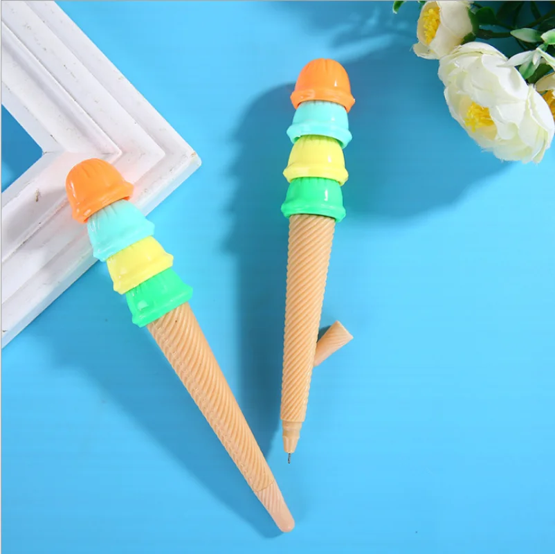 36pcs Wholesale Student Stationery Pen Cute Creative Four-layer Ice Cream Black Gel Pens for Writing Back To School