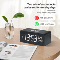 LED alarm clock Electronic Small Bedside Clock With Temperature And Humidity Display Clock Small Alarm