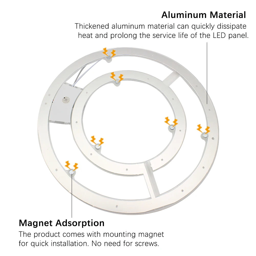 Imagem -04 - Painel de Led 220v Substituição de Luz de Teto Módulo Led 72w Círculo Redondo Placa de Painel de Luz 6000k 4000k Módulo para Luzes de Ventilador de Teto