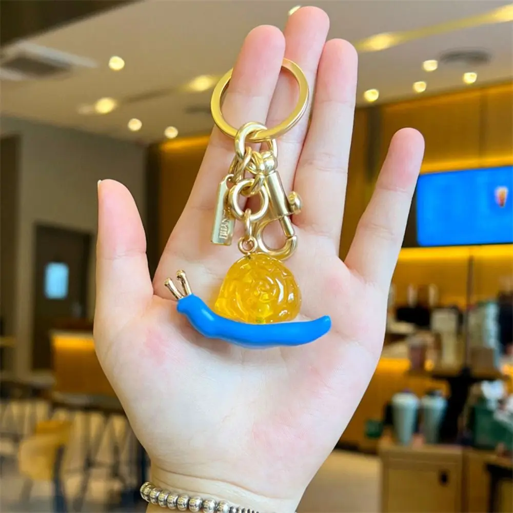 Bag Charm Snail Shaped Simulation Pendant Decoration Anti-Lost Resin Snail Keyring Trinket Multi-Functional