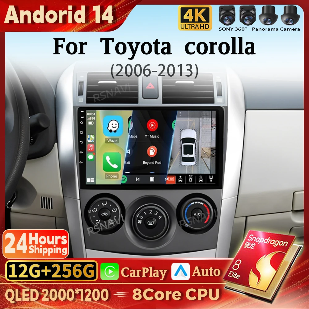 

Android 14 Car radio Navigation Multimedia Player For Toyota Corolla 2006 2007 2008 2009 2010 2011 2012 2013 Carplay Snapdragon