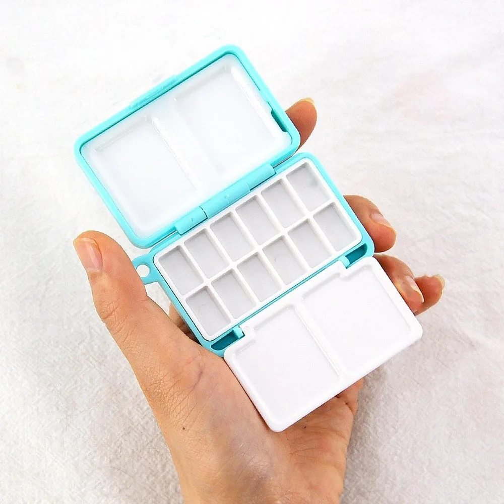 Portable Mini Portable Painting Box Compact Removable Watercolor Paint Palette Empty Subpackage Design 12/24 Grids Palette